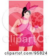 Royalty Free RF Clipart Illustration Of A Sexy Woman Wearing Bunny Ears 1