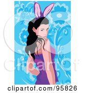 Poster, Art Print Of Sexy Woman Wearing Bunny Ears - 2