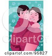 Royalty Free RF Clipart Illustration Of A Loving Mom With Child 1 by mayawizard101
