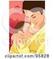 Royalty Free RF Clipart Illustration Of A Loving Mom And Baby 6