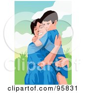 Royalty Free RF Clipart Illustration Of A Loving Mom With Child 4