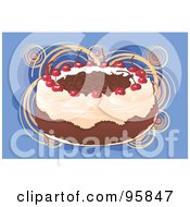 Royalty Free RF Clipart Illustration Of A Sweet Cake With Cherries by mayawizard101