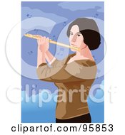 Poster, Art Print Of Professional Female Flute Player - 1