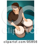 Poster, Art Print Of Bongo Drum Player - 2