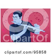 Royalty Free RF Clipart Illustration Of A Professional Male Flute Player 2