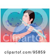 Royalty Free RF Clipart Illustration Of A Professional Male Flute Player 3