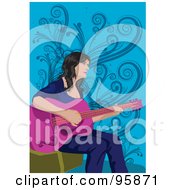 Poster, Art Print Of Guitarist Lady