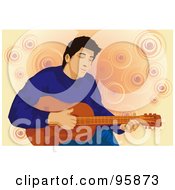 Royalty Free RF Clipart Illustration Of A Guitarist Guy 9 by mayawizard101