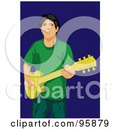 Royalty Free RF Clipart Illustration Of A Guitarist Guy 7 by mayawizard101