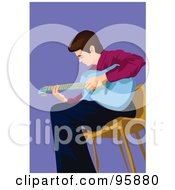 Royalty Free RF Clipart Illustration Of A Guitarist Guy 10 by mayawizard101