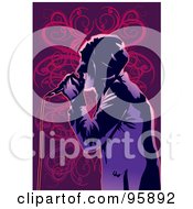 Royalty Free RF Clipart Illustration Of A Performing Male Singer 8