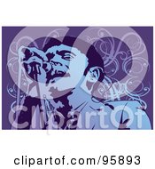 Royalty Free RF Clipart Illustration Of A Performing Male Singer 10