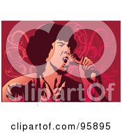 Royalty Free RF Clipart Illustration Of A Performing Male Singer 19