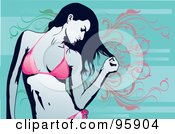 Royalty Free RF Clipart Illustration Of A Bathing Suit Model 8 by mayawizard101