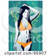 Royalty Free RF Clipart Illustration Of A Bathing Suit Model 7 by mayawizard101