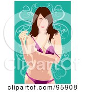 Royalty Free RF Clipart Illustration Of A Bathing Suit Model 17 by mayawizard101