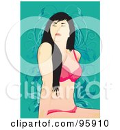 Royalty Free RF Clipart Illustration Of A Bathing Suit Model 19 by mayawizard101