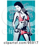 Royalty Free RF Clipart Illustration Of A Bathing Suit Model 10 by mayawizard101