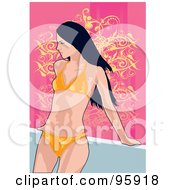 Royalty Free RF Clipart Illustration Of A Bathing Suit Model 11 by mayawizard101