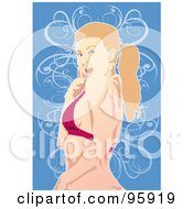 Royalty Free RF Clipart Illustration Of A Bathing Suit Model 15 by mayawizard101