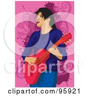 Poster, Art Print Of Guitarist Woman - 2