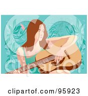 Poster, Art Print Of Guitarist Woman - 3