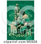 Royalty Free RF Clipart Illustration Of A Working Sculpture Artist 2