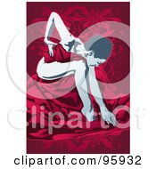 Poster, Art Print Of Nude Woman Draped In A Red Sheet