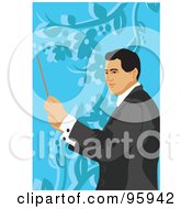 Royalty Free RF Clipart Illustration Of A Professional Music Conductor 2 by mayawizard101