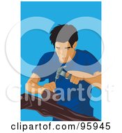 Royalty Free RF Clipart Illustration Of A Man Of Carpentry