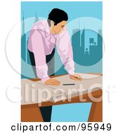 Royalty Free RF Clipart Illustration Of A Working Engineer 1 by mayawizard101