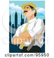 Royalty Free RF Clipart Illustration Of A Working Engineer 4 by mayawizard101