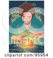 Royalty Free RF Clipart Illustration Of A Psychic Fortune Teller With A Crystal Ball 2 by mayawizard101