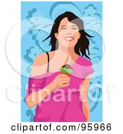 Poster, Art Print Of Woman Enjoying An Ice Cream Cone - 4
