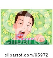 Poster, Art Print Of Little Boy Licking A Candy Cane