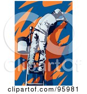 Royalty Free RF Clipart Illustration Of A House Painter 2