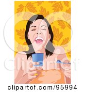 Poster, Art Print Of Woman Eating Ice Cream - 1