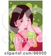 Poster, Art Print Of Little Girl Enjoying An Ice Cream Cone - 6
