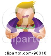 Royalty Free RF Clipart Illustration Of A Faceless Man Eating A Burger