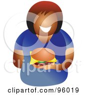 Poster, Art Print Of Faceless Lady Holding A Cheeseburger