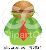 Poster, Art Print Of Businessman With A Hamburger Face