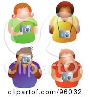 Poster, Art Print Of Digital Collage Of Four Men And Women Holding Cameras