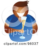 Royalty Free RF Clipart Illustration Of A Black Man Holding A Glass Of Champagne Bubbly by Prawny