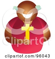 Poster, Art Print Of Faceless Christian Man Holding A Cross