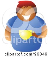 Royalty Free RF Clipart Illustration Of A Faceless Black Or Hispanic Man Holding A Coffee Cup