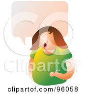 Royalty Free RF Clipart Illustration Of A Confused Woman Gesturing Under A Text Balloon by Prawny