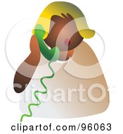 Royalty Free RF Clipart Illustration Of A Confused Man Talking On A Telephone by Prawny