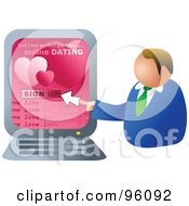 Poster, Art Print Of Man Signing Up For An Online Dating Website