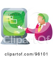 Royalty Free RF Clipart Illustration Of A Businessman Deleting Email On A Computer