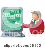 Poster, Art Print Of Businessman Logging Into Online Banking